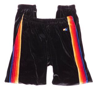 Aviation Nation Black Velvet Joggers with 5 Stipes Sides | EUC | Small